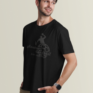 Print T-Shirt - Schwarz mit schwarzen Print